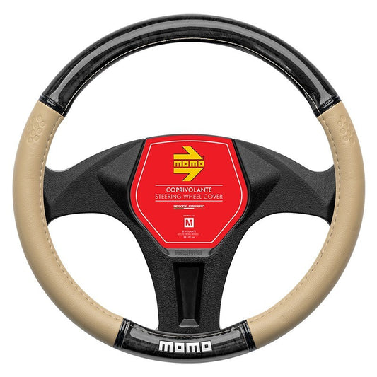 FUNDA VOLANTE MOMO LUXURY WOOD BEIGE-BLACK M