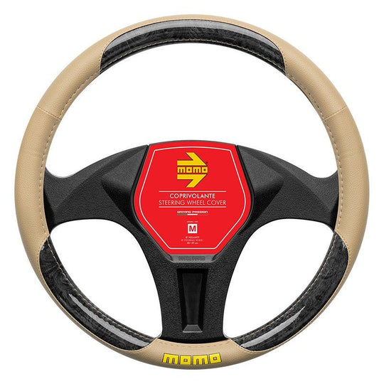FUNDA VOLANTE MOMO BRIAR BEIGE-BLACK M 38-39CM MOMO | VRM Motorsports