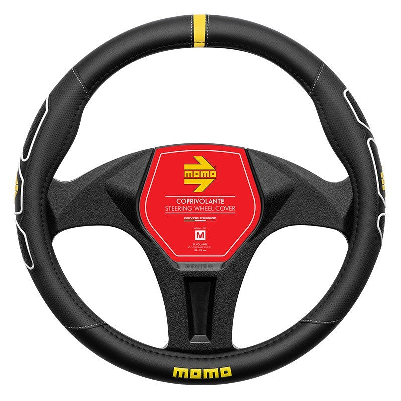 FUNDA VOLANTE MOMO PROFILE BLACK-WHITE M 38-39CM MOMO | VRM Motorsports