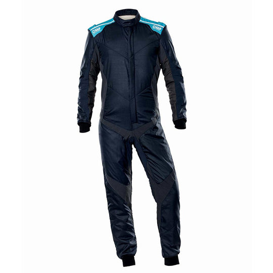 OMP TRAJE DE CARRERAS ONE EVO X FIA 8856-2018 AZUL MARINO / GRIS / CIAN TALLA 50 - OMP original VRM Motorsports imagen 1