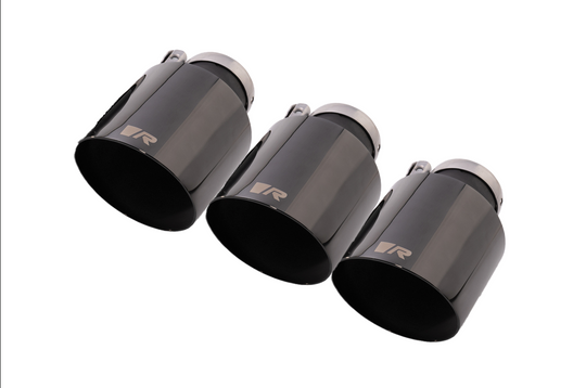 Set De 3 Colas REMUS De 102Mm(Corta) Corte Recto Y Angulado Cromo Negro REMUS | VRM Motorsports