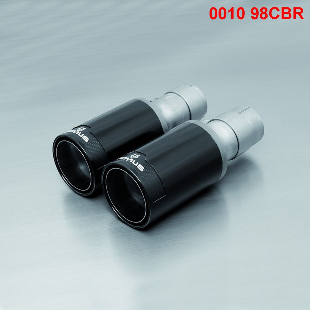 Set De 2 Colas REMUS De 98Mm Cromo Negro Con Insercion De Carbono REMUS | VRM Motorsports