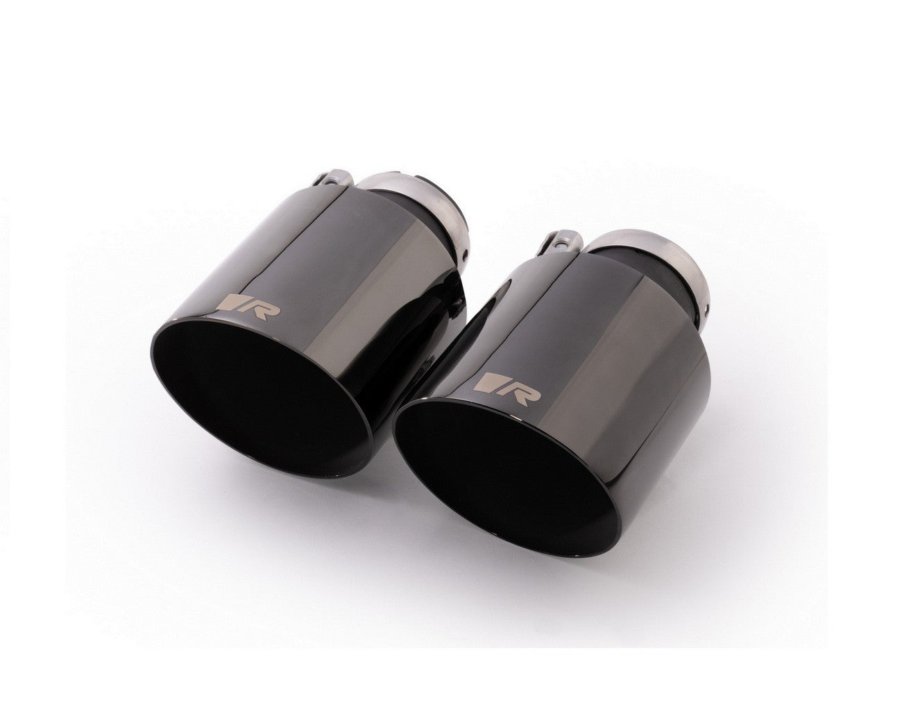 Set De 2 Colas REMUS De 102Mm(Corta) Corte Recto Y Angulado Cromo Negro REMUS | VRM Motorsports