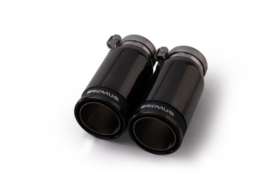 Set De 2 Colas REMUS De 84Mm Negras Insercion Carbono REMUS | VRM Motorsports