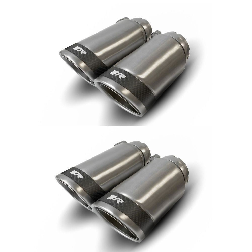 Set Tubos Escape I/D 4 Tubos Ÿ 84 Mm Carbon Race, Pulido, Con Conexión De Abrazadera Esférica Ajustable REMUS | VRM Motorsports
