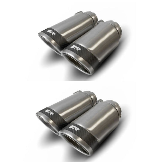 Set Tubos Escape I/D 4 Tubos Ÿ 84 Mm Carbon Race, Pulido, Con Conexión De Abrazadera Esférica Ajustable REMUS | VRM Motorsports
