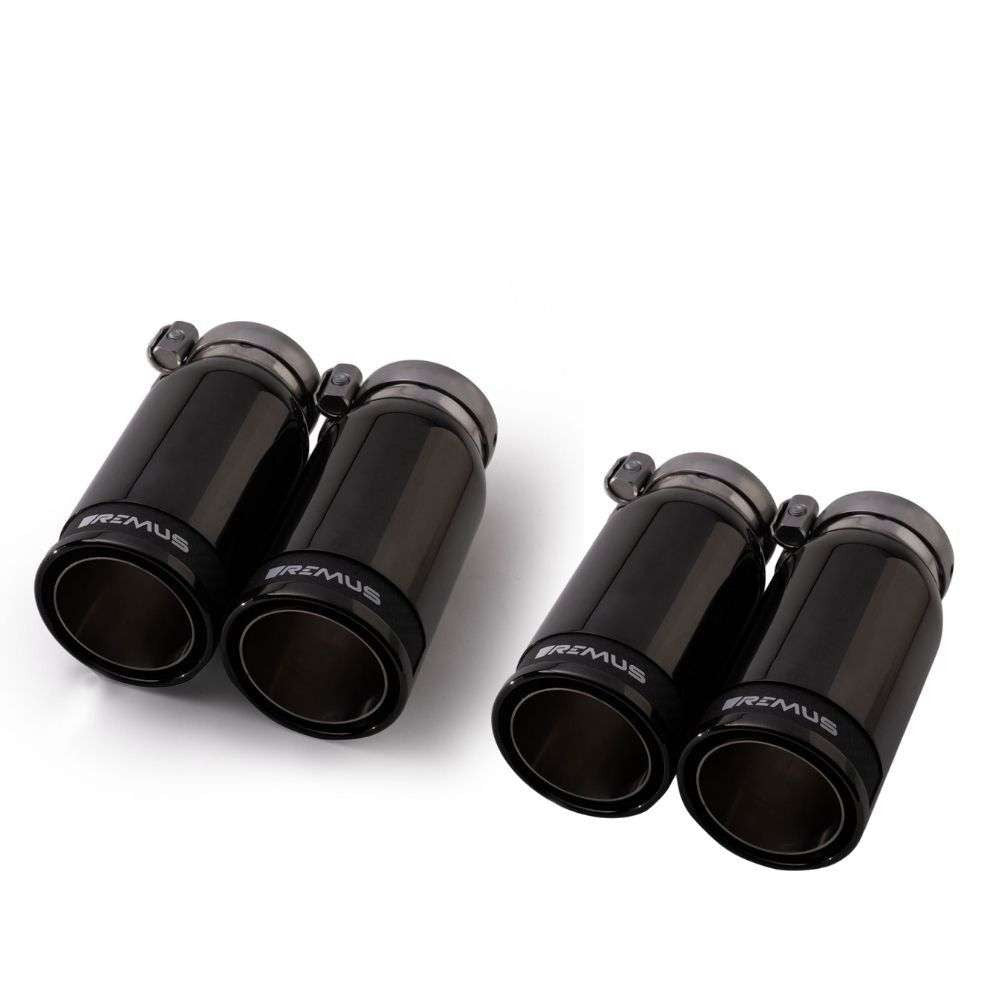 Set De 4 Colas REMUS De 84Mm Negras Insercion Carbono REMUS | VRM Motorsports