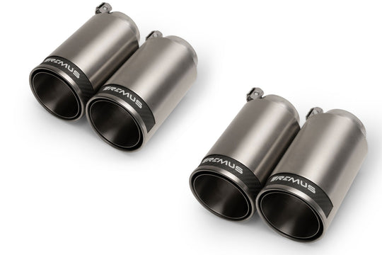 Set De 4 Colas REMUS De 98Mm Cromo Con Insercion De Carbono REMUS | VRM Motorsports