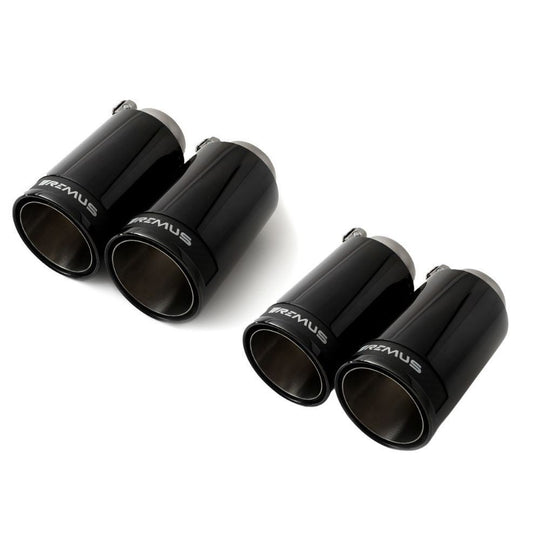 Set De 4 Colas REMUS De 98Mm Cromo Negro Con Insercion De Carbono REMUS | VRM Motorsports