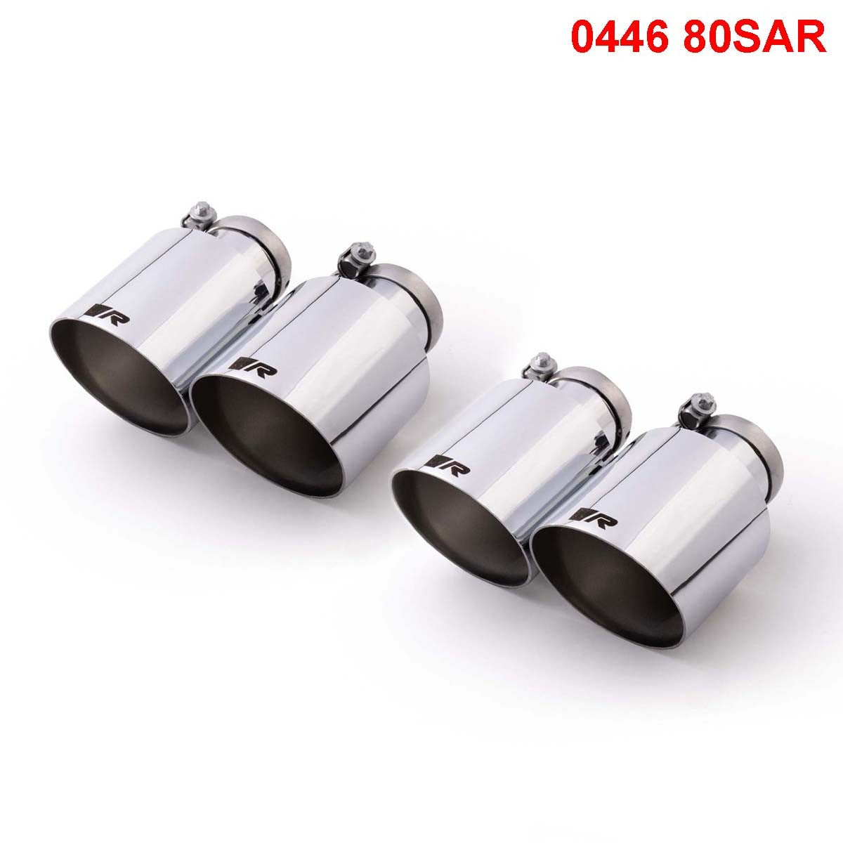 Set De 4 Colas REMUS 115Mm(Corta) Corte Recto Angulado Cromo REMUS | VRM Motorsports
