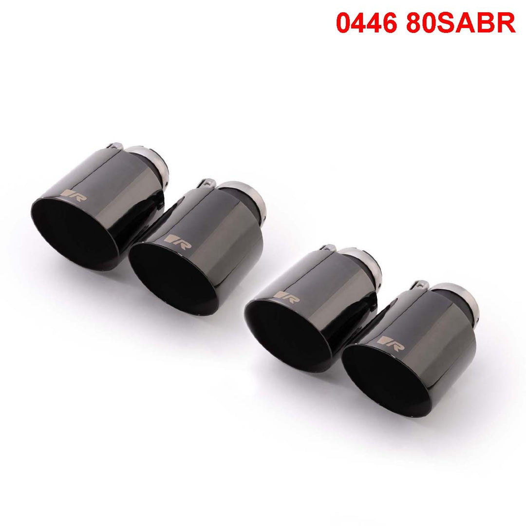 Set De 4 Colas REMUS 115Mm(Corta) Corte Recto Angulado Cromo Negro REMUS | VRM Motorsports