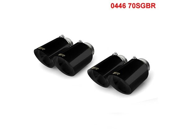 Set De 4 Colas REMUS De 102Mm(Corta) Corte Recto Y Angulado Cromo Negro REMUS | VRM Motorsports