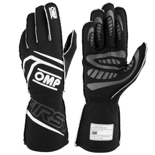 GUANTES OMP FIRST FIA 8856-2018 MY2025 NEGRO TALLA XL - OMP original VRM Motorsports imagen 1
