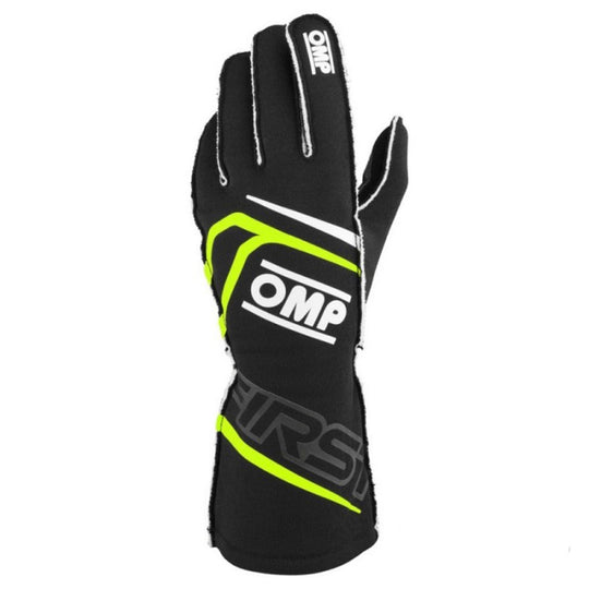 GUANTES OMP FIRST FIA 8856-2018 MY2025 NEGRO / FLUO AMARILLO TALLA L - OMP original VRM Motorsports imagen 2