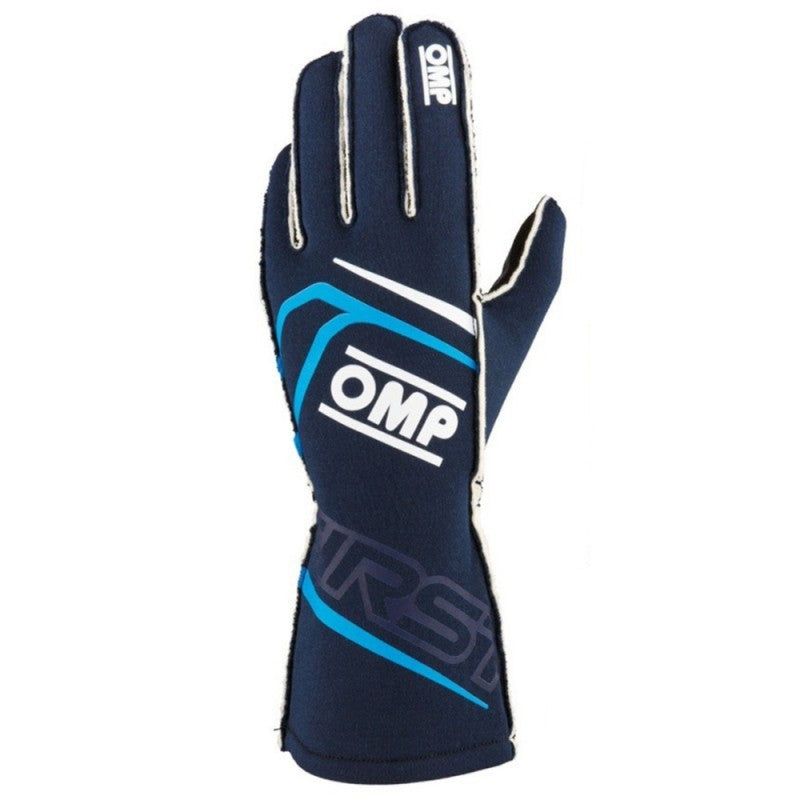 GUANTES OMP FIRST FIA 8856-2018 MY2025 NAVY AZUL / CYAN TALLA XL - OMP original VRM Motorsports imagen 2