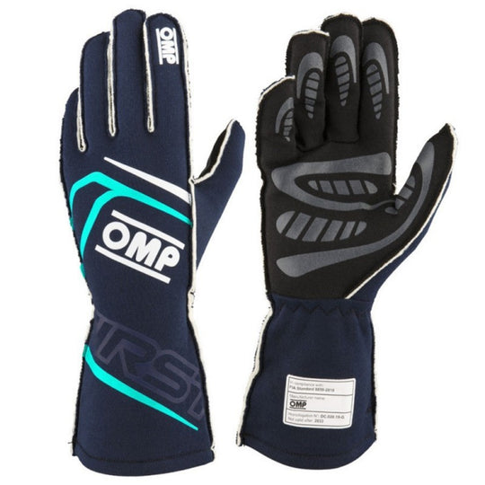 GUANTES OMP FIRST FIA 8856-2018 MY2025 NAVY AZUL / TIFFANY TALLA M - OMP original VRM Motorsports imagen 1