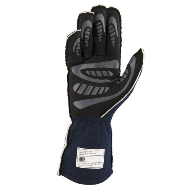 GUANTES OMP FIRST FIA 8856-2018 MY2025 NAVY AZUL / FLUO NARANJA TALLA M - OMP original VRM Motorsports imagen 3