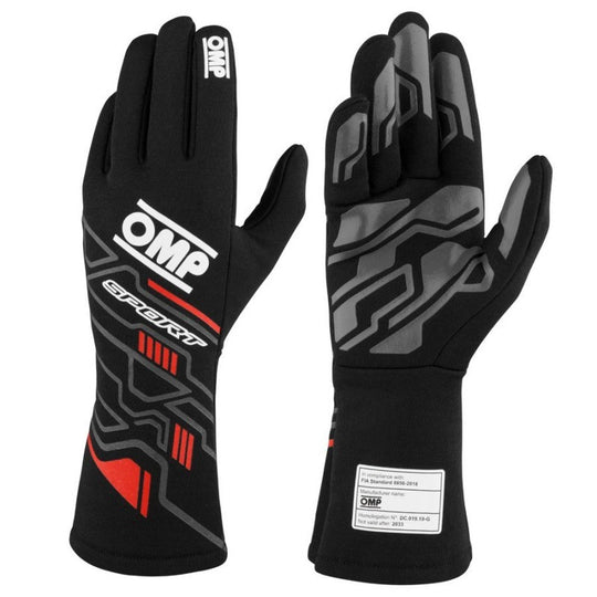 GUANTES OMP SPORT FIA 8856-2018 MY2025 NEGRO / RED TALLA S - OMP original VRM Motorsports imagen 1
