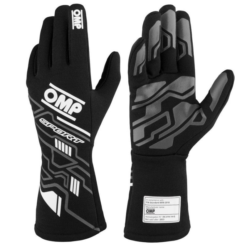 GUANTES OMP SPORT FIA 8856-2018 MY2025 NEGRO / BLANCO TALLA XL - OMP original VRM Motorsports imagen 1