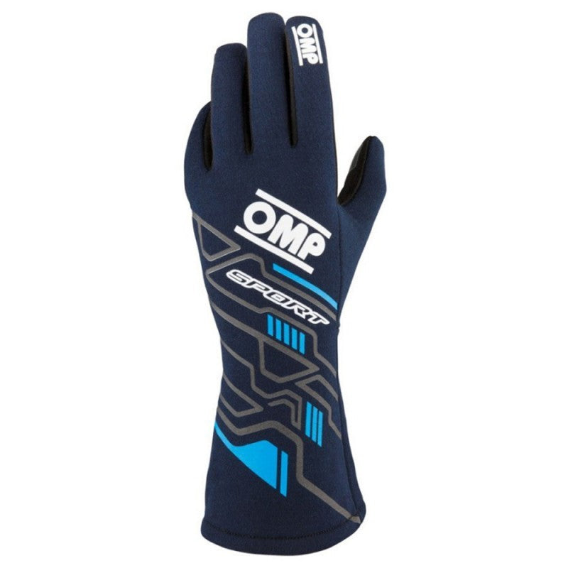 GUANTES OMP SPORT FIA 8856-2018 MY2025 NAVY AZUL / CYAN TALLA L - OMP original VRM Motorsports imagen 2
