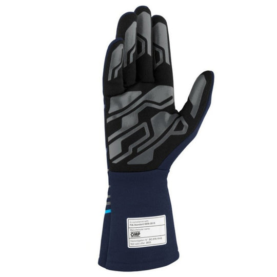 GUANTES OMP SPORT FIA 8856-2018 MY2025 NAVY AZUL / CYAN TALLA S - OMP original VRM Motorsports imagen 3
