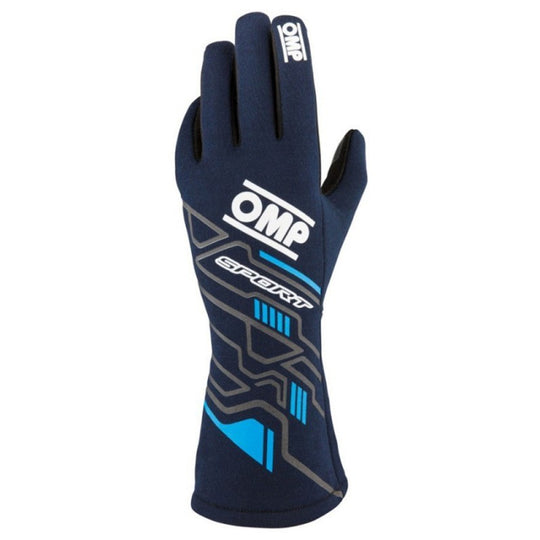 GUANTES OMP SPORT FIA 8856-2018 MY2025 NAVY AZUL / CYAN TALLA XL - OMP original VRM Motorsports imagen 2