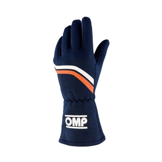 GUANTES OMP DIJON FIA 8856-2018 MY2025 NAVY AZUL / FLUO NARANJA TALLA M - OMP original VRM Motorsports imagen 1