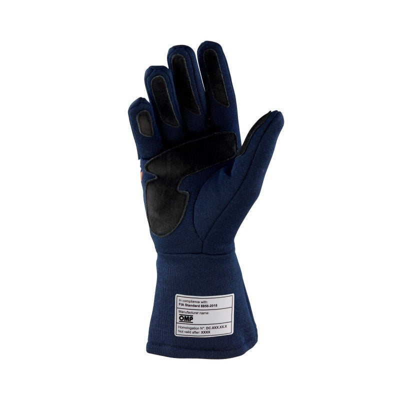 GUANTES OMP DIJON FIA 8856-2018 MY2025 NAVY AZUL / FLUO NARANJA TALLA M - OMP original VRM Motorsports imagen 2