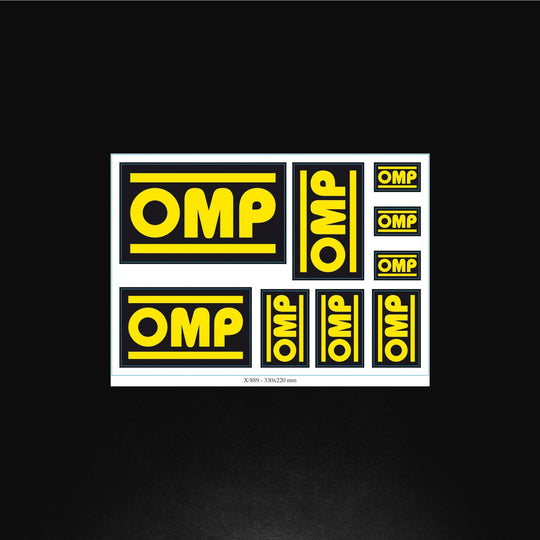JUEGO DE PEGATINAS OMP 331 X 231 MM OMP RACING | VRM Motorsports