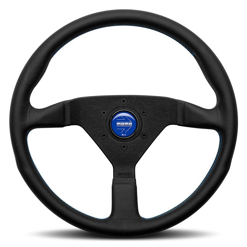 VOLANTE MOMO MONTECARLO 350 MM NEGRO/AZUL MOMO | VRM Motorsports