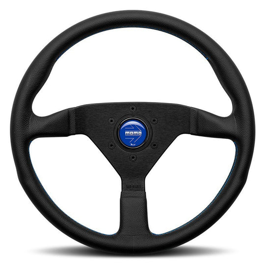 VOLANTE MOMO MONTECARLO 350 MM NEGRO/AZUL MOMO | VRM Motorsports