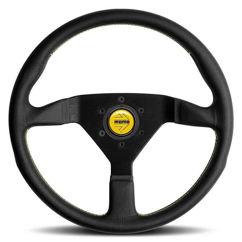 VOLANTE MOMO MONTECARLO NEGRO-AMARILLO 350 MOMO | VRM Motorsports