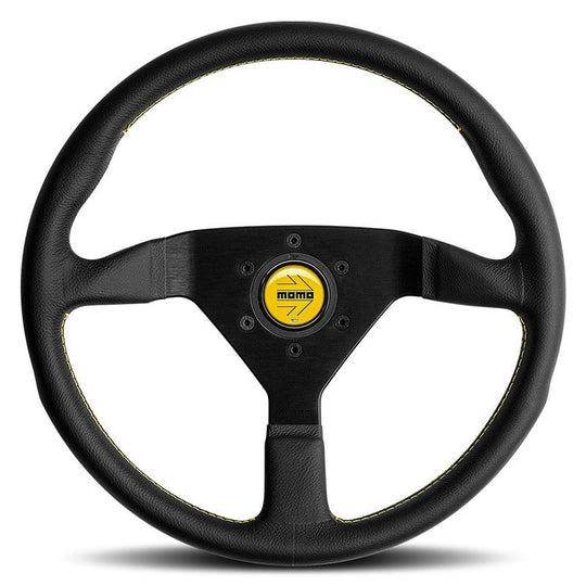 VOLANTE MOMO MONTECARLO NEGRO-AMARILLO 350 MOMO | VRM Motorsports