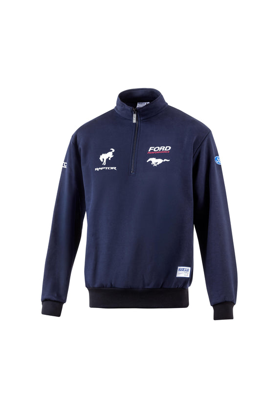 SUDADERA SPARCO FORD PERFORMANCE AZUL CON CREMALLERA TALLA XS