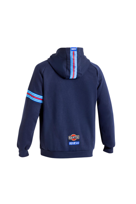 SUDADERA SPARCO MARTINI RACING CON CAPUCHA Y CREMALLERA AZUL TALLA M