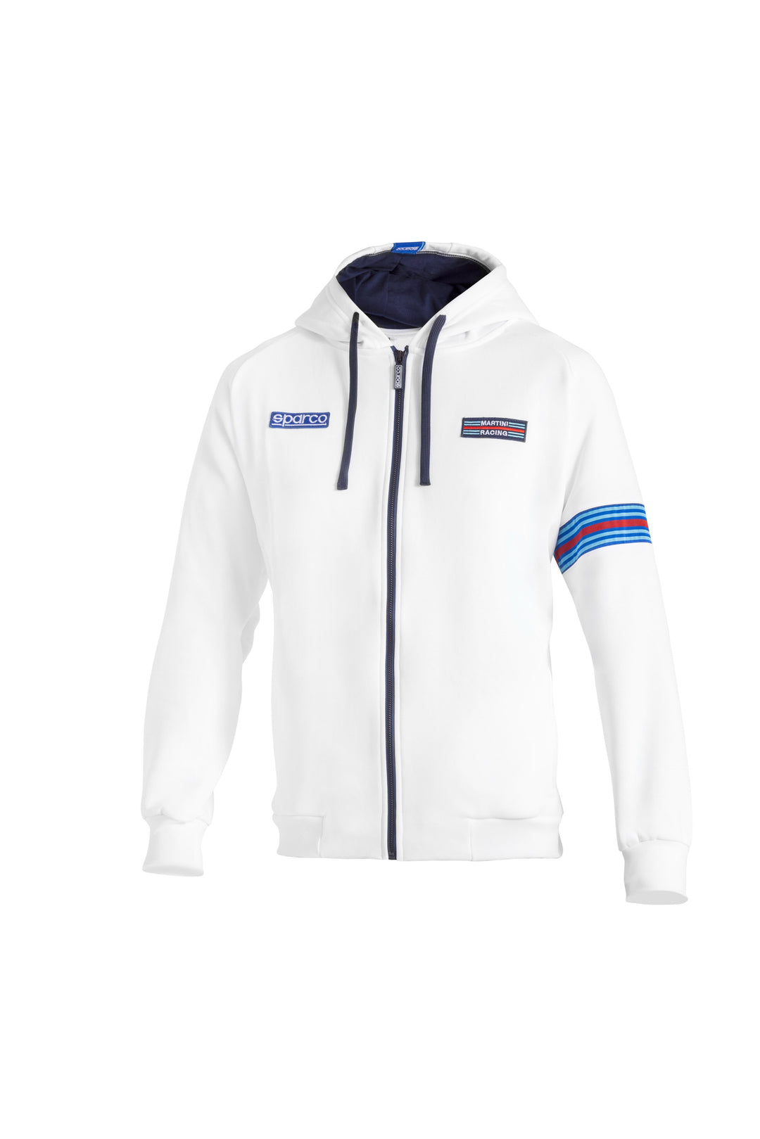 SUDADERA SPARCO MARTINI RACING CON CAPUCHA Y CREMALLERA BLANCA TALLA XS