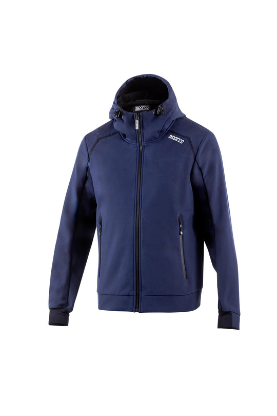 CHAQUETA SOFTSHELL SPARCO CON CAPUCHA AZUL/BK TALLA TALLA M