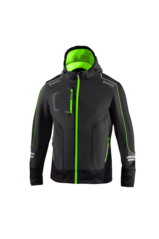 CHAQUETA SOFT-SHELL TECH TW TALLA XXXL GRIS/AMARILLO FLUO
