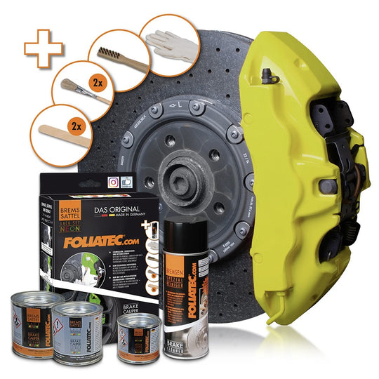 Foliatec Kit Pintura Para Pinzas De Freno Neón Amarillo 4 Componentes - Foliatec original VRM Motorsports