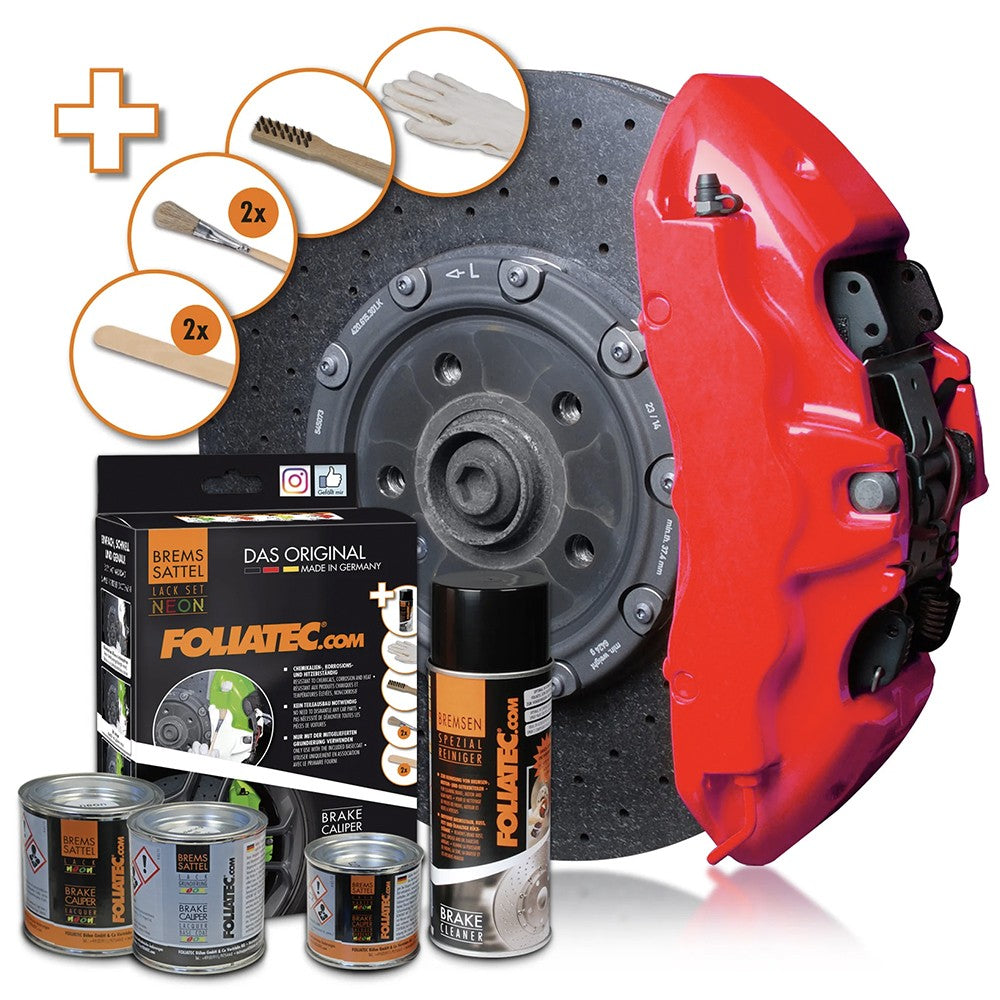 Foliatec Kit Pintura Para Pinzas De Freno Neón Rojo 4 Componentes - Foliatec original VRM Motorsports