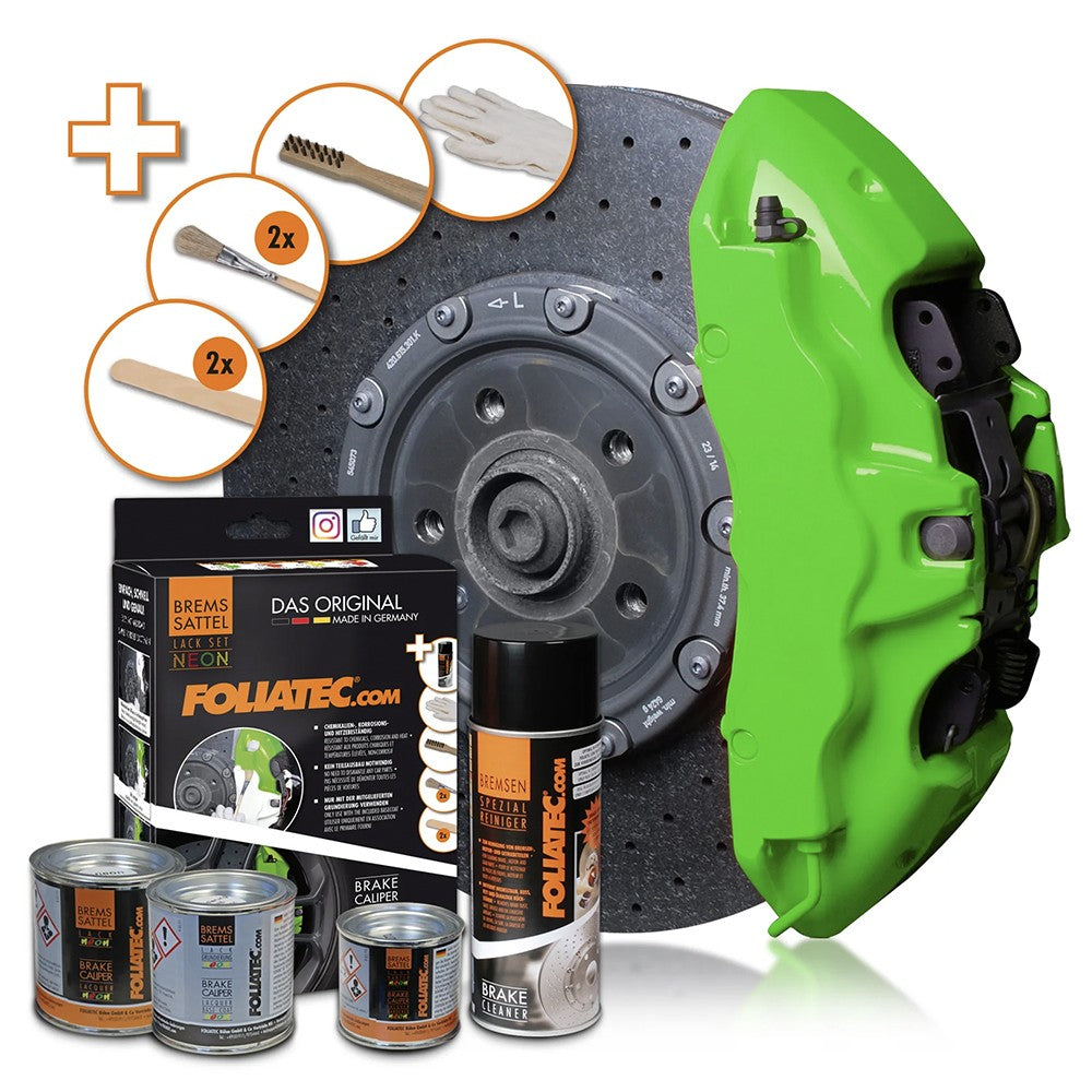 Foliatec Kit Pintura Para Pinzas De Freno Neón Verde 4 Componentes - Foliatec original VRM Motorsports