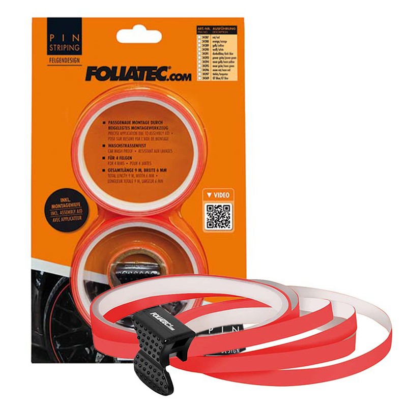 Foliatec Pinstriping Para Llanta Ayuda De Montaje Incluída Neón Rojo 8,6 M (4 x 2,15 M) 6 mm - Foliatec original VRM Motorsports