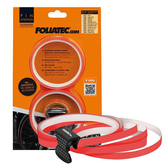 Foliatec Pinstriping Para Llanta Ayuda De Montaje Incluída Neón Rojo 8,6 M (4 x 2,15 M) 6 mm - Foliatec original VRM Motorsports