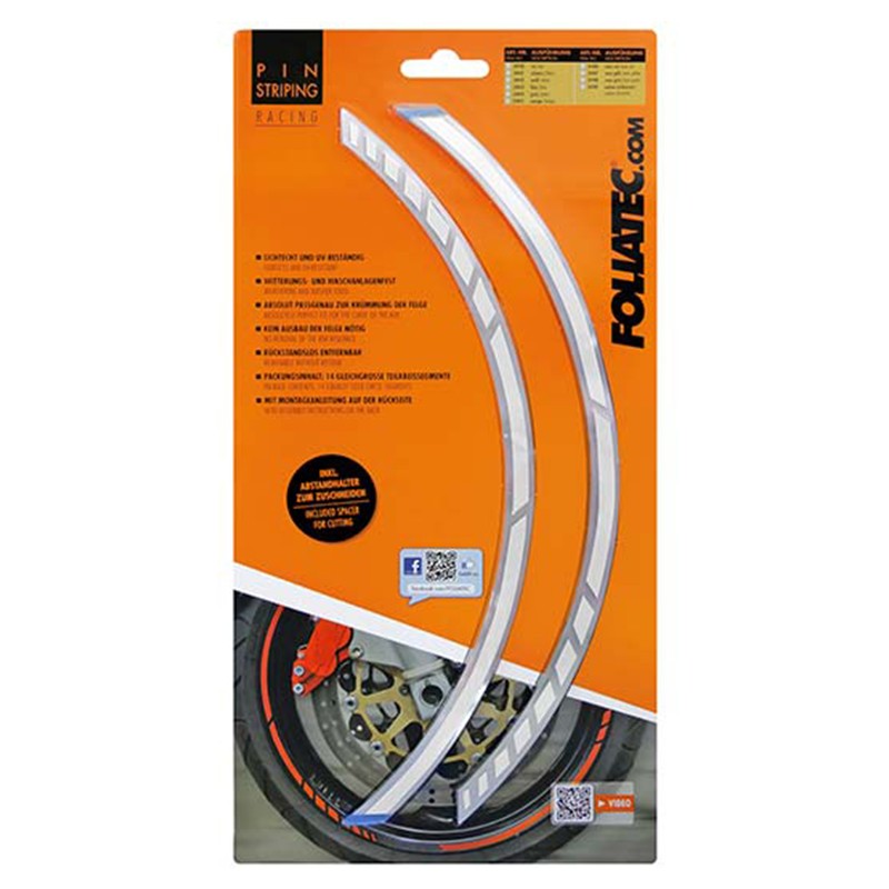 Foliatec Pinstriping Racing Blanco 14 Bandas De 7 mm x 41 Cm Incluido Espaciador - Foliatec original VRM Motorsports