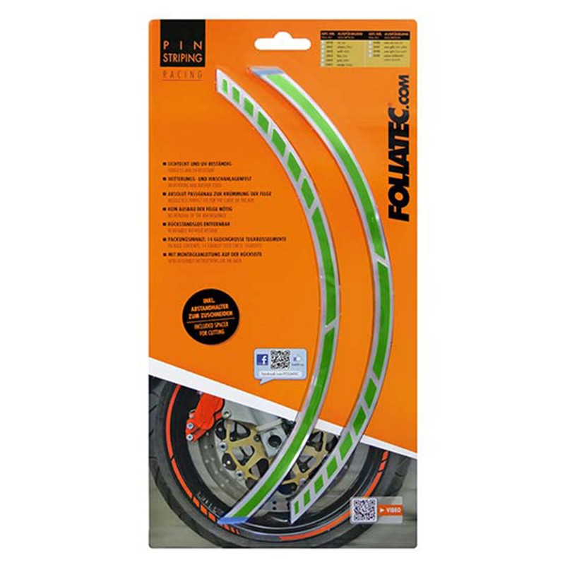 Foliatec Pinstriping Racing Verde 14 Bandas De 7 mm x 41 Cm Incluido Espaciador - Foliatec original VRM Motorsports