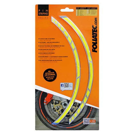 Foliatec Pinstriping Racing Neón Amarillo 14 Bandas De 7 mm x 41 Cm Incluido Espaciador - Foliatec original VRM Motorsports