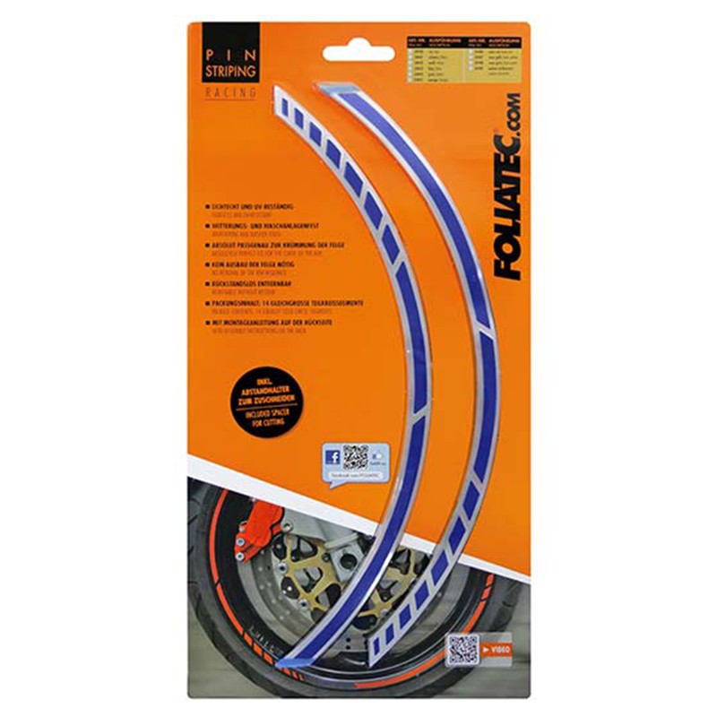 Foliatec Pinstriping Racing Azul 14 Bandas De 7 mm x 41 Cm Incluido Espaciador - Foliatec original VRM Motorsports