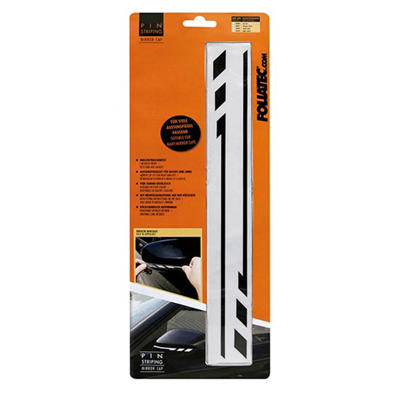 Foliatec Pegatinas Para Espejos Retrovisores Laterales Con Bandas De Pin Negro - Foliatec original VRM Motorsports