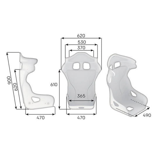ASIENTO RACING OMP HRC FIBRA DE VIDRIO AIR FIA 8855-1999 NEGRO - OMP original VRM Motorsports imagen 3