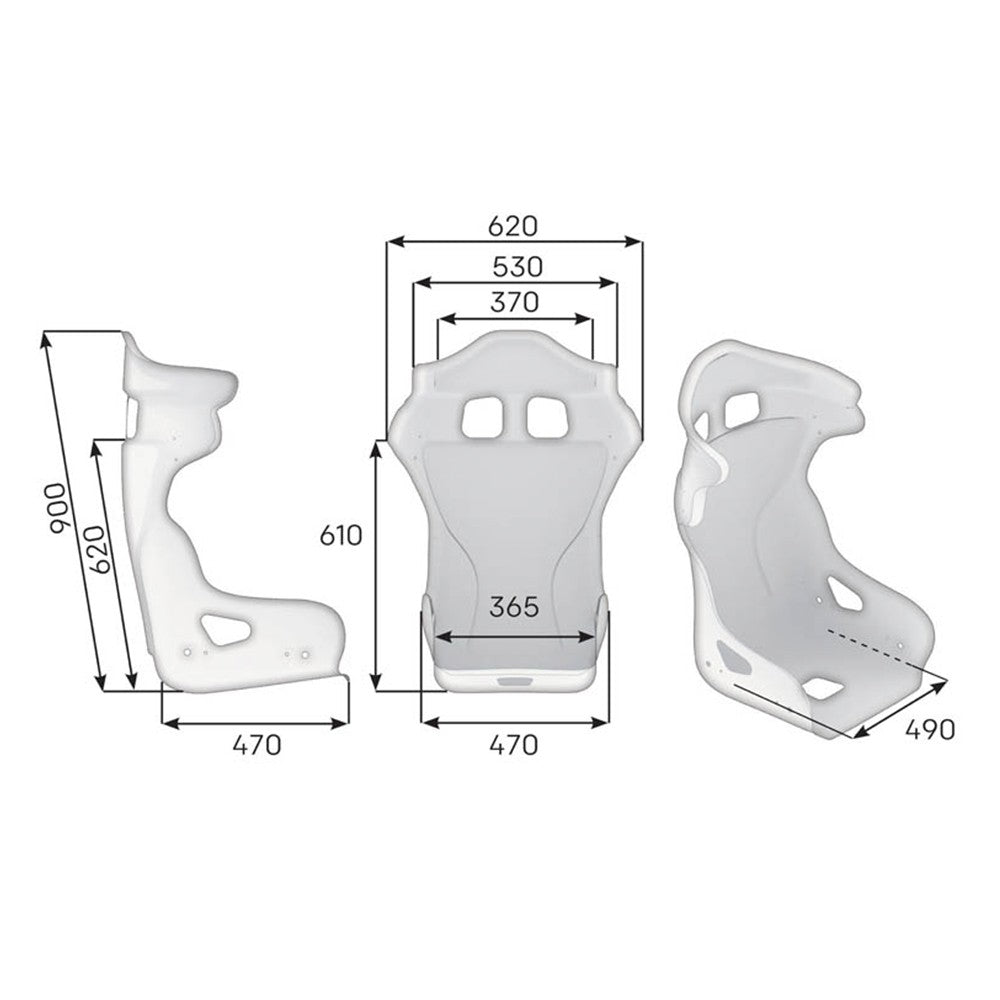 ASIENTO RACING OMP HRC FIBRA DE VIDRIO AIR FIA 8855-1999 NEGRO - OMP original VRM Motorsports imagen 3